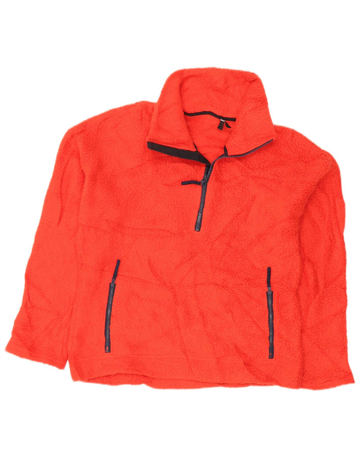 J. CREW Fleecetrøje med lynlås til kvinder UK 14 Medium Orange Polyester