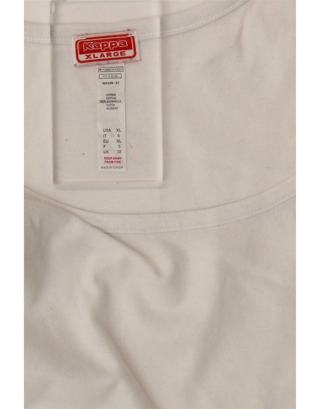 Kappa Damevest Top UK 18 XL Hvid Bomuld