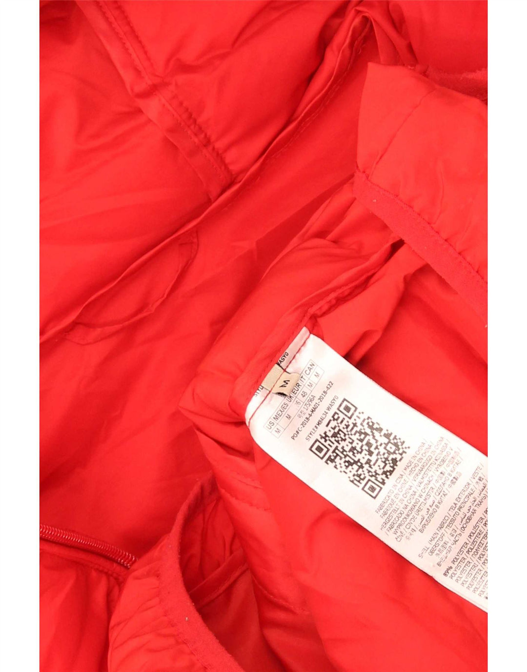 Guess Herre hættepolstret jakke UK 40 Medium Rød Polyester