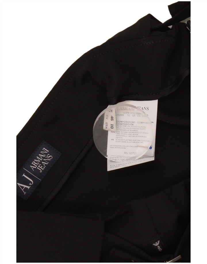 Armani Dame Mini Nederdel US 10 Large W34 Sort Polyester