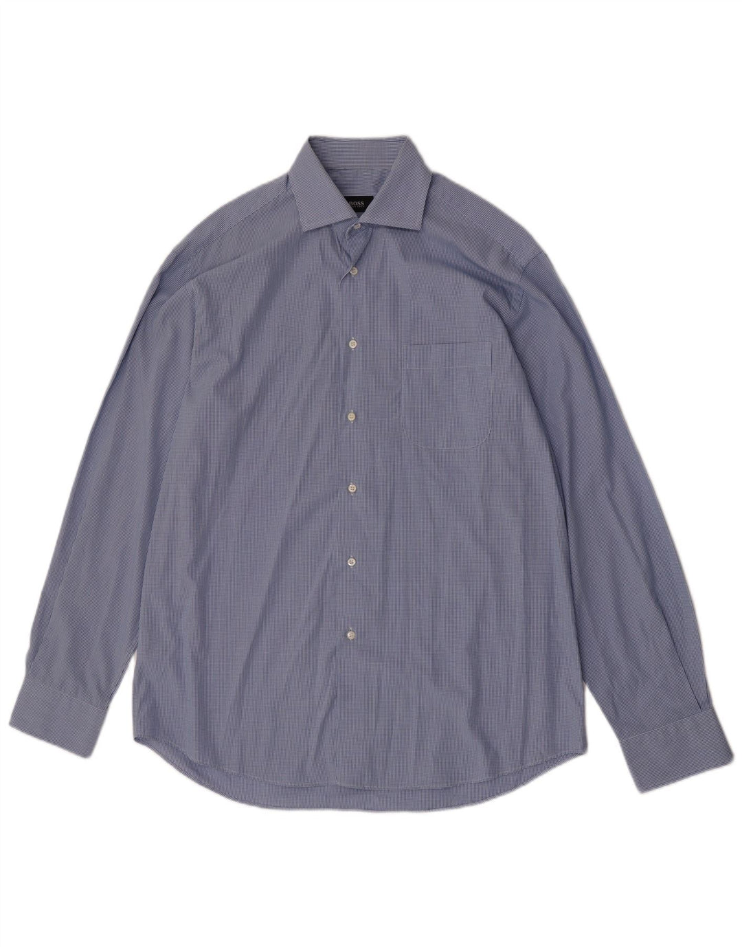 Hugo Boss Herreskjorte Str. 41 16 Stor Blå Gingham Bomuld