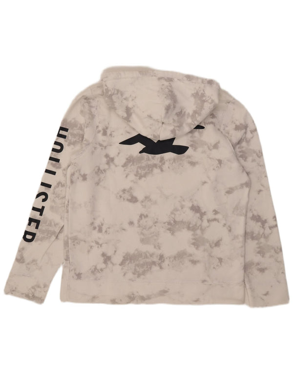 Hollister Herre grafisk hættetrøje Jumper Large White Tie Dye Bomuld