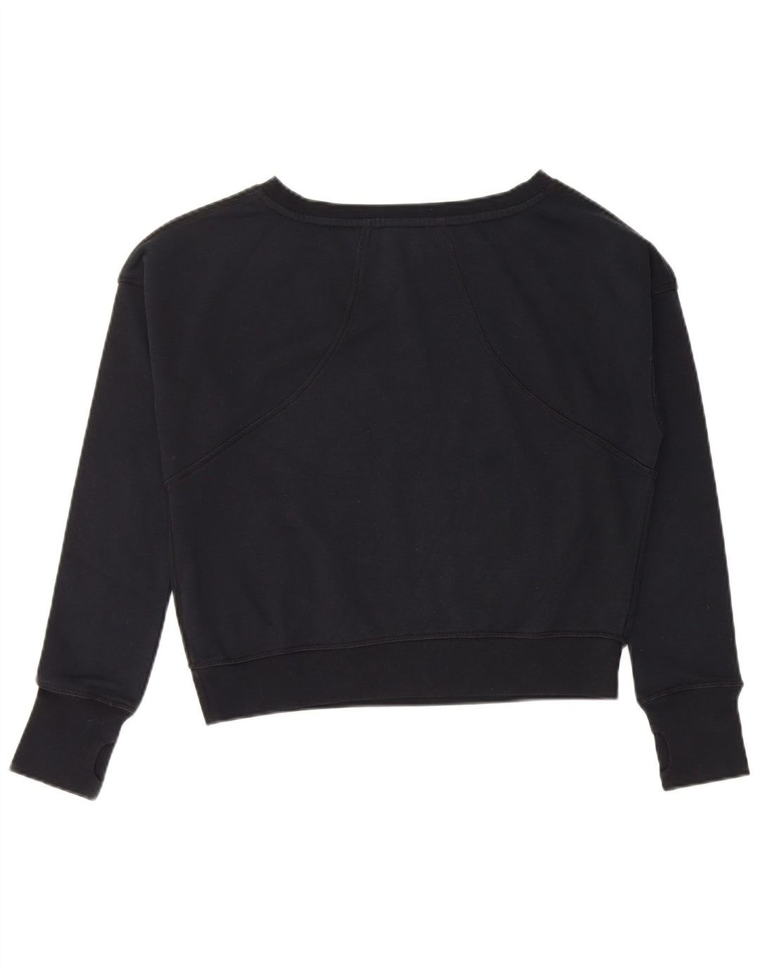 NIKE Girls Crop Graphic Sweatshirt Jumper 13-14 år XL Sort Bomuld