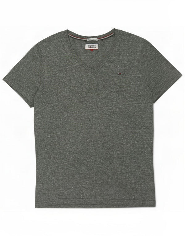Tommy Hilfiger Dame T-Shirt Top UK 16 Stor Grøn Flecked Polyester
