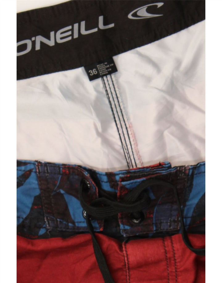 O'NEILL Mens Swimming Shorts Large Red Floral Polyester Vintage O'Neill and Second-Hand O'Neill from Messina Hembry 