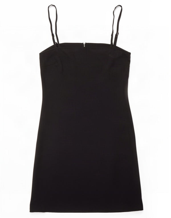 Abercrombie & Fitch Dame Sleeveless Slip Dress UK 4 XS Black Linen
