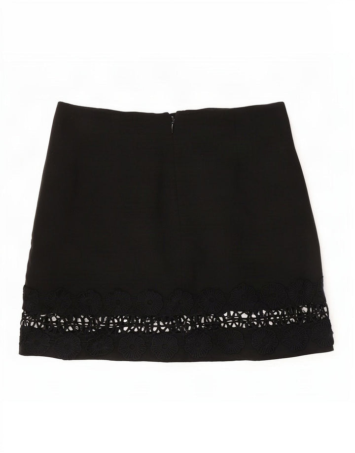 Topshop Dame Mini-nederdel UK 12 Medium W30 Black Floral Polyester