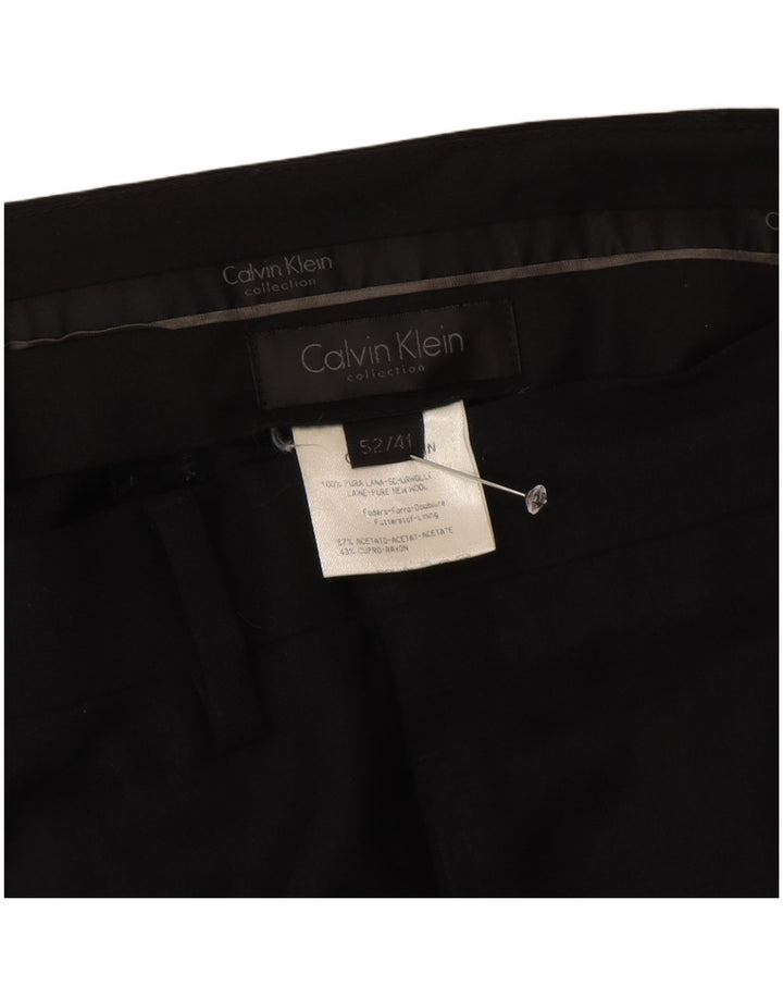 Calvin Klein Herre Straight Suit Bukser IT 52 XL W36 L34 Sort Uld