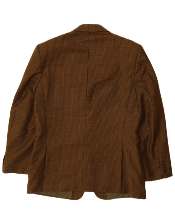 VINTAGE Herre 2-knaps blazerjakke UK 38 Medium Brown Houndstooth