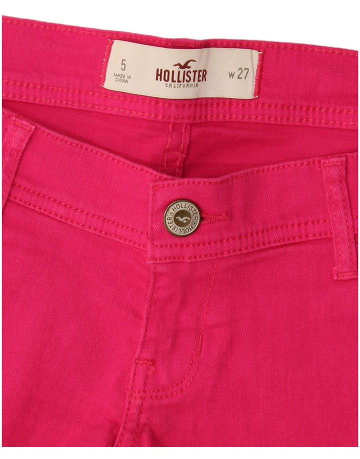 Hollister Dame Denim Distressed Hot Pants US 5 Small W27 Pink