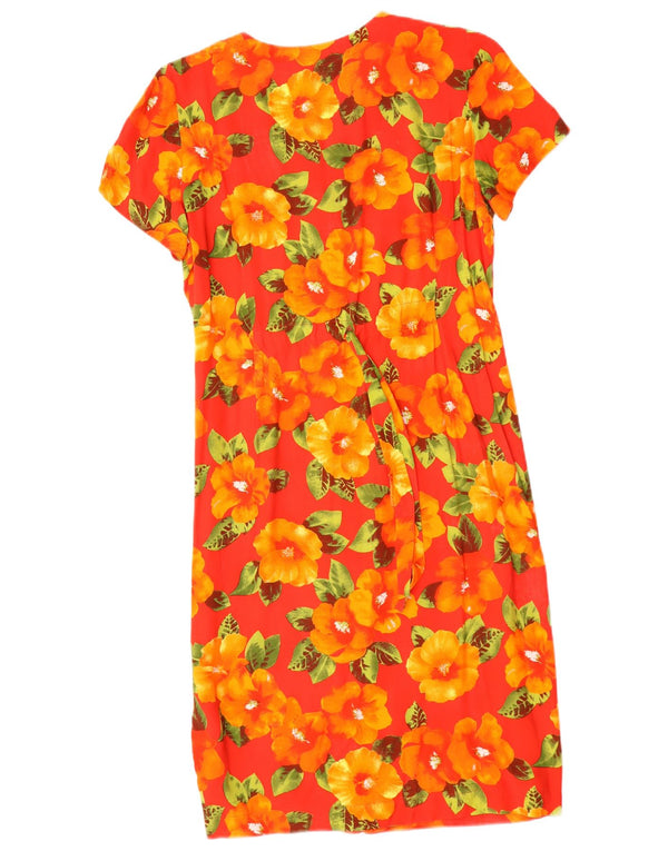 Superior Dame Kortærmet Skjortekjole IT 46 Large Red Floral