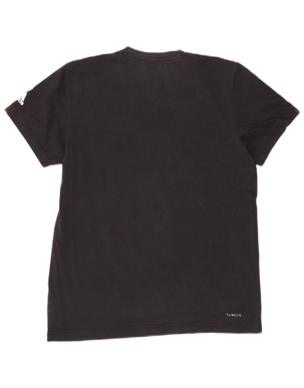 Adidas Herre Climalite grafisk T-shirt top mellem sort bomuld