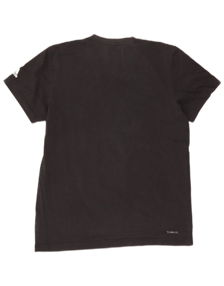 Adidas Herre Climalite grafisk T-shirt top mellem sort bomuld