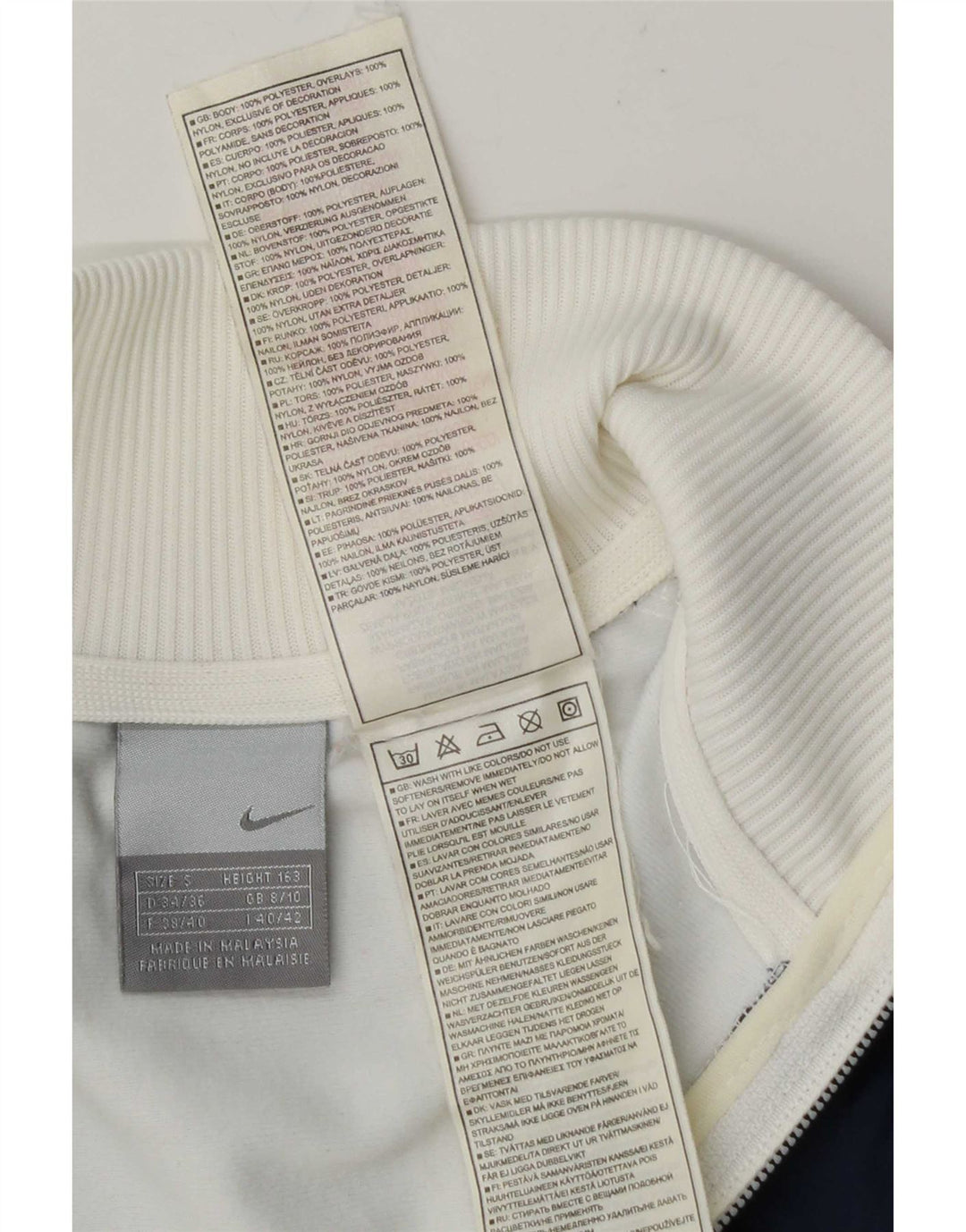 Nike grafisk træningsdragt topjakke til kvinder UK 8/10 Small White Colourblock