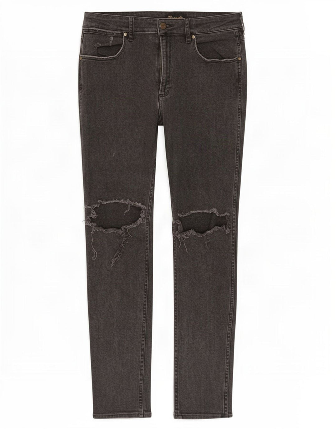 Wrangler Herre Distressed Slim Jeans W34 L29 Grå Bomuld