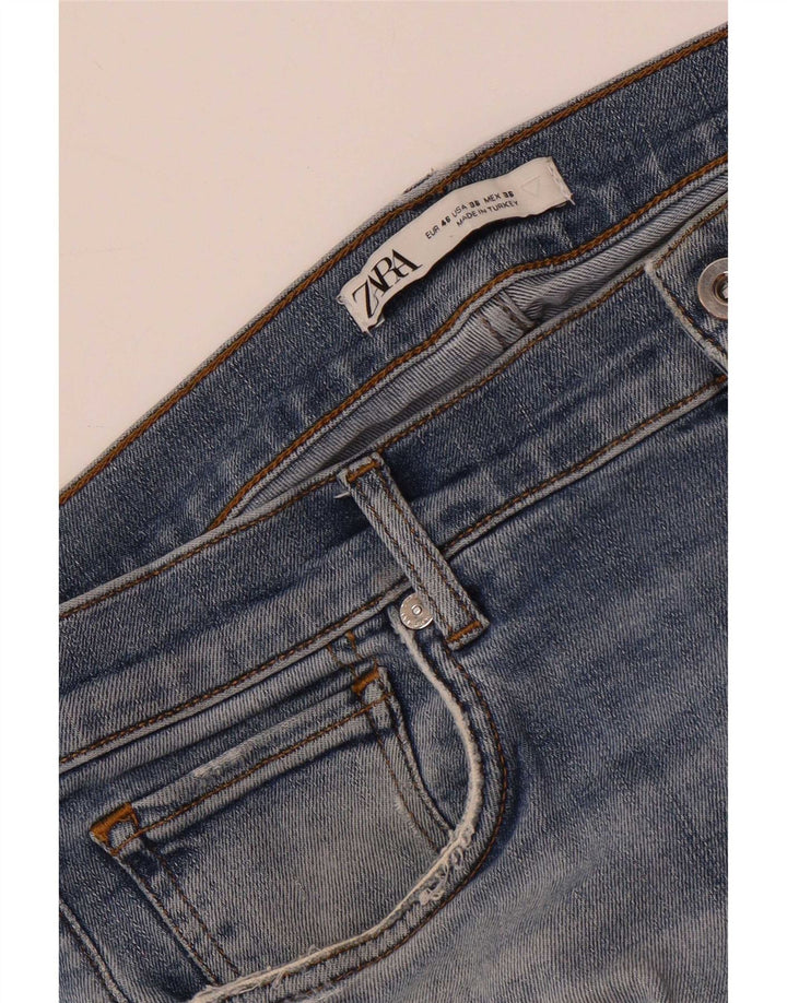 Zara Herre Distressed Slim Jeans EU 46 XL W36 L33 Blå