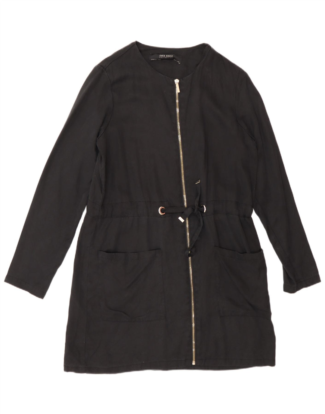 Zara Dame Blazer Jakke UK 6 XS Sort Lyocell