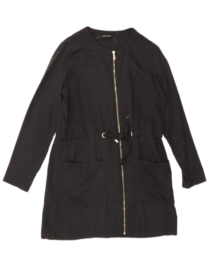 Zara Dame Blazer Jakke UK 6 XS Sort Lyocell