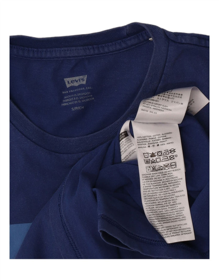 Levi's Herre grafisk T-shirt top lille blå bomuld
