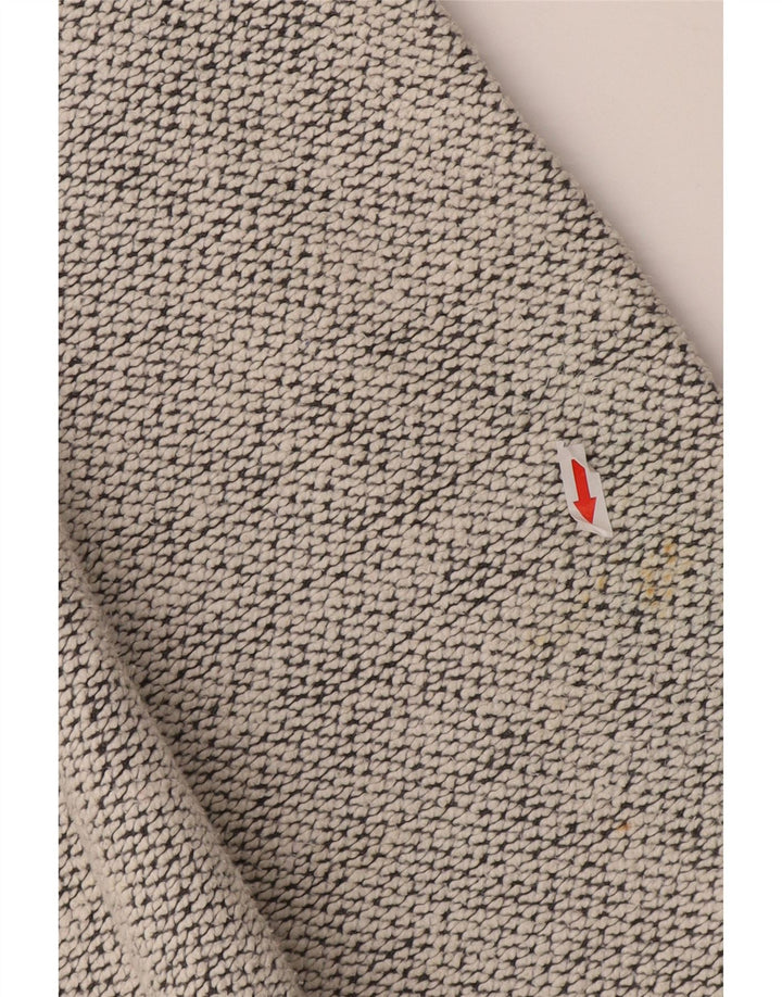 Weird Fish Herre Zip Neck Sweatshirt Jumper Lille grå Flecked Bomuld