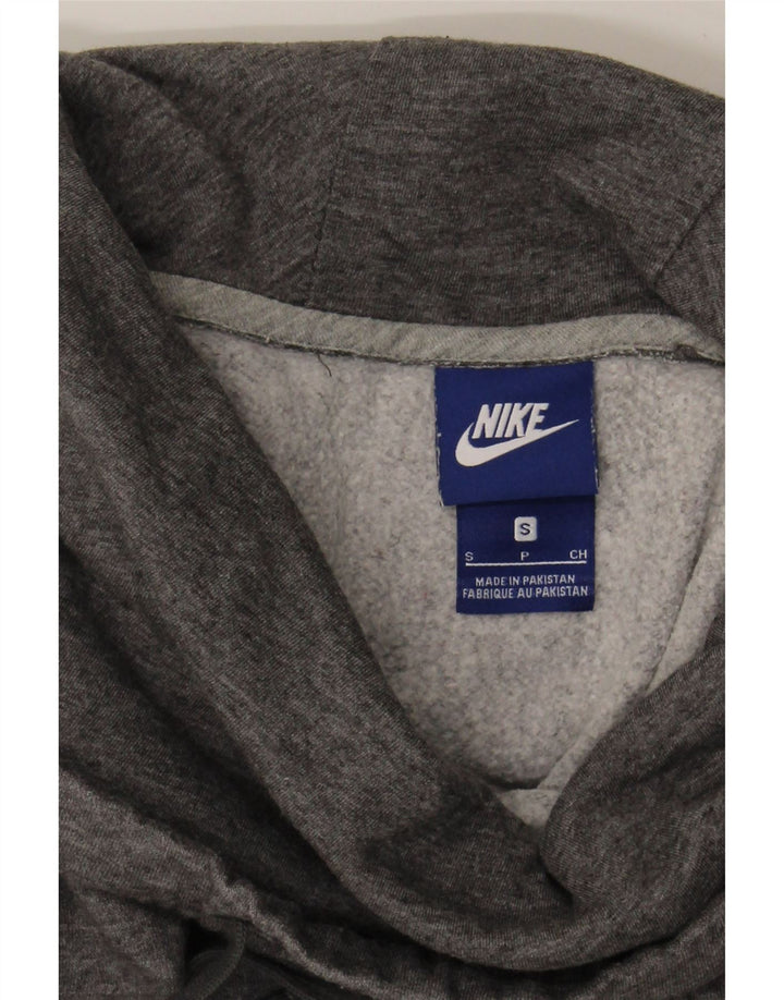 NIKE Womens Oversized Hoodie Jumper UK 10 Small Grey Cotton Vintage Nike and Second-Hand Nike from Messina Hembry 