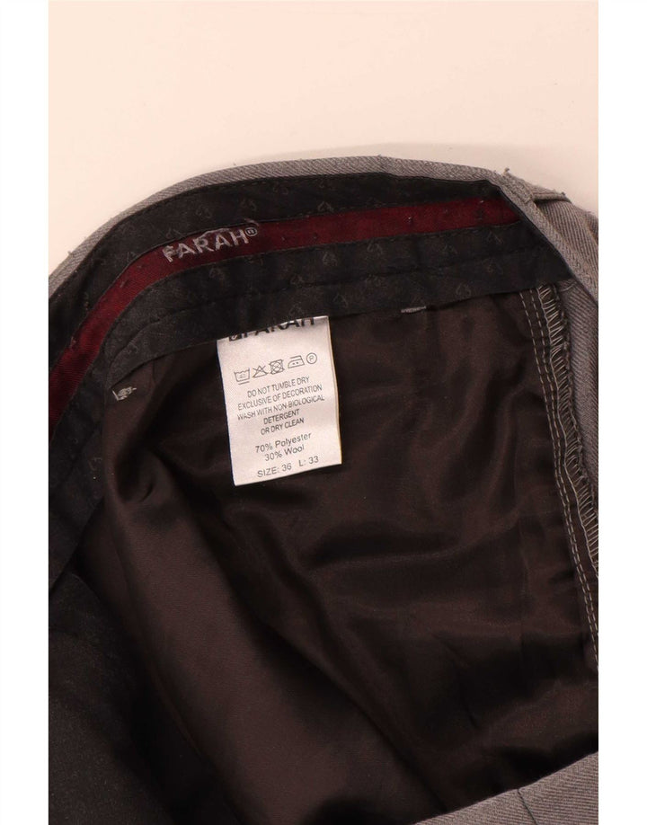 Farah Straight Suit Bukser til mænd W36 L33 Grå polyester