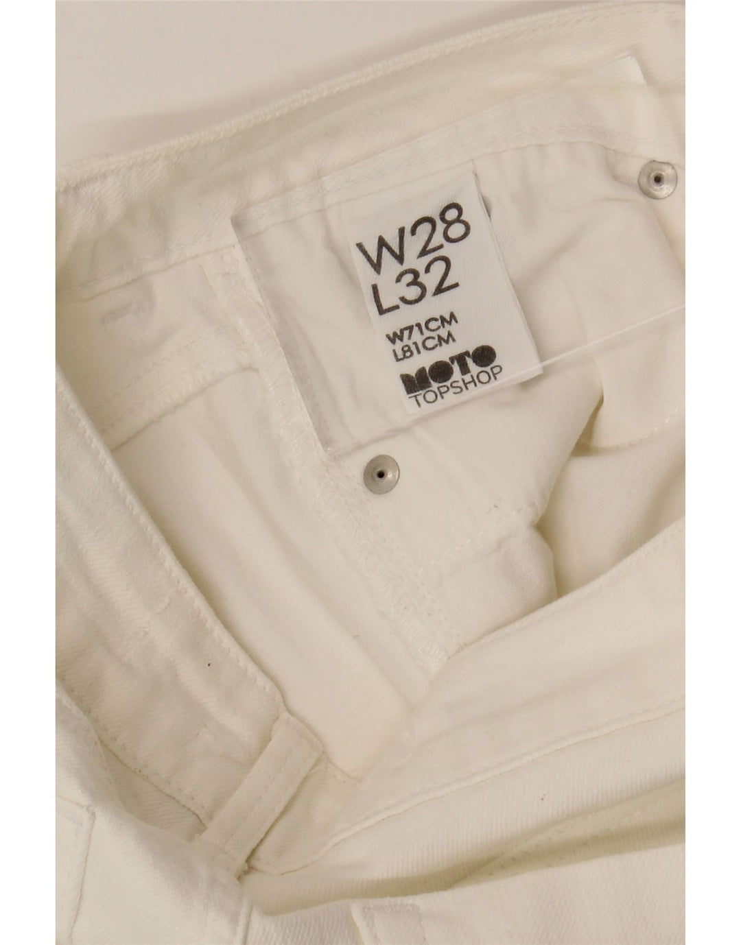 TOPSHOP Dame Slim Jeans W28 L32 Hvid Bomuld