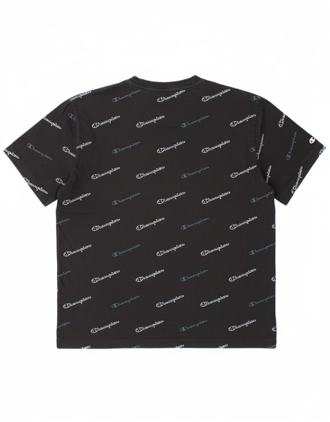CHAMPION Mens Graphic T-Shirt Top Large Black Cotton