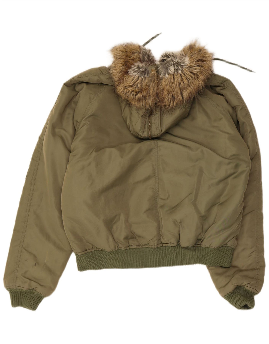 Vintage Herre Hætte Skijakke UK 38 Medium Khaki Nylon
