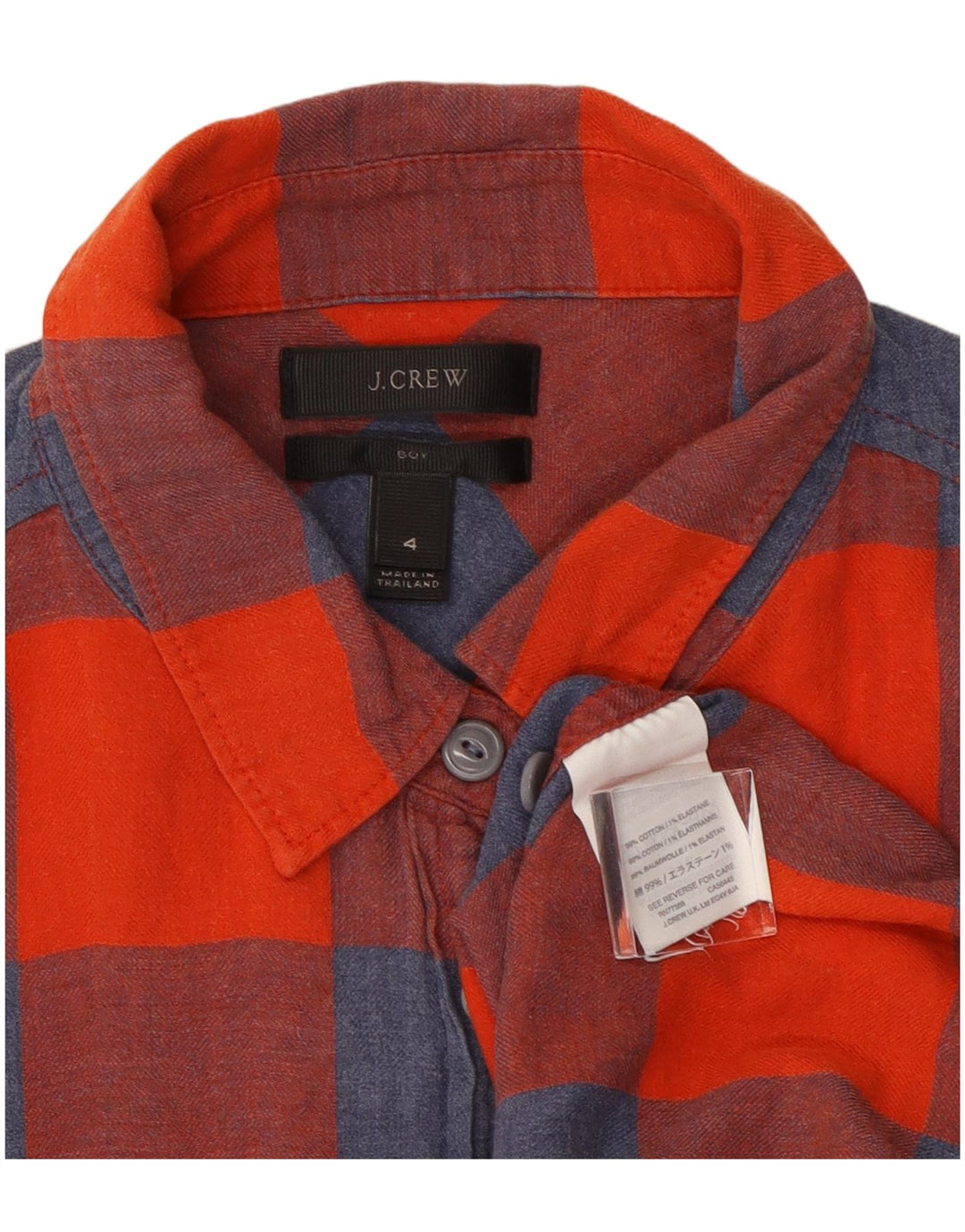 J. Crew Dame Flanelskjorte US 4 Lille rødternet bomuld