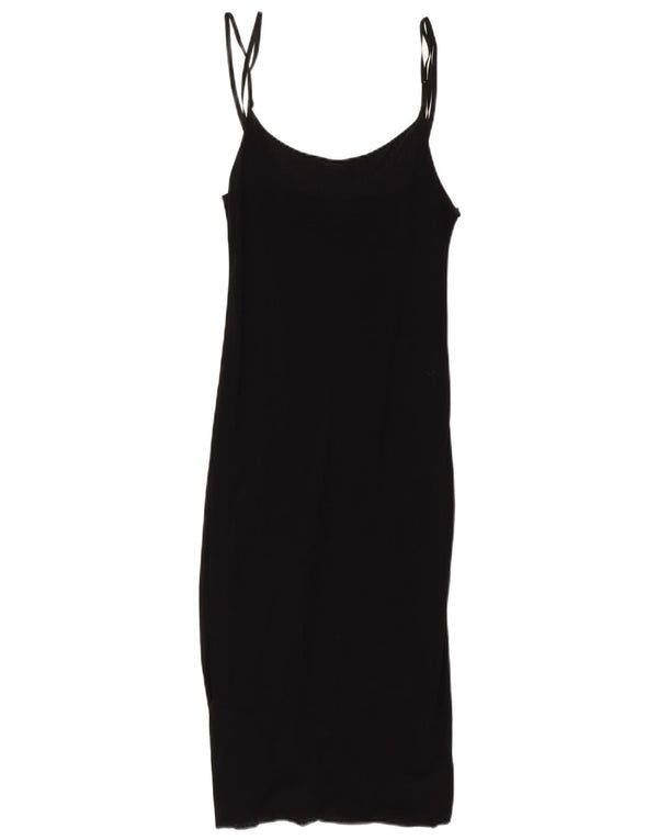 Vintage Womens Slip Dress UK 8 Small Black Polyamide