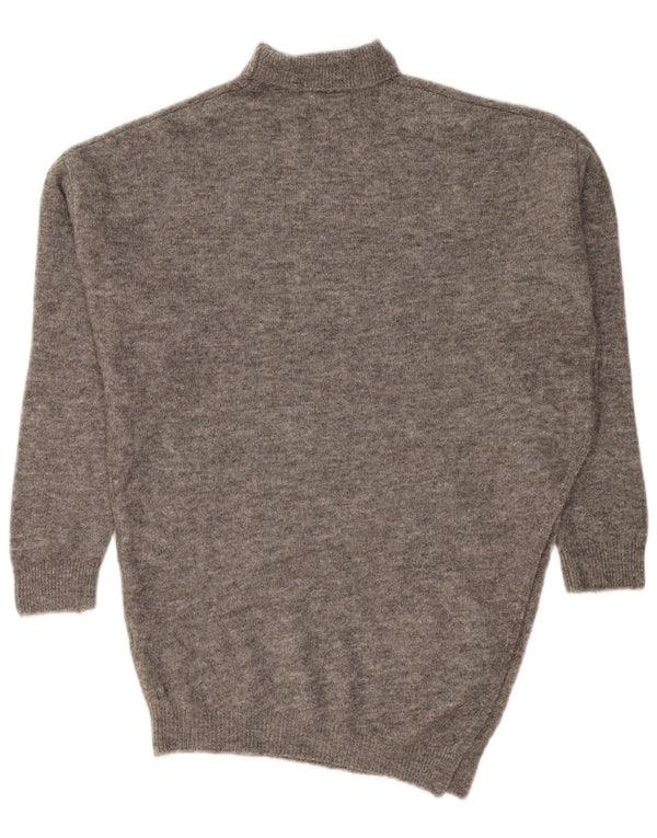 Zara Langærmet Batwing Jumper Dress UK 10 Små Grå Flecked
