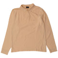 CHAMPION Mens Long Sleeve Polo Shirt Large Beige Cotton
