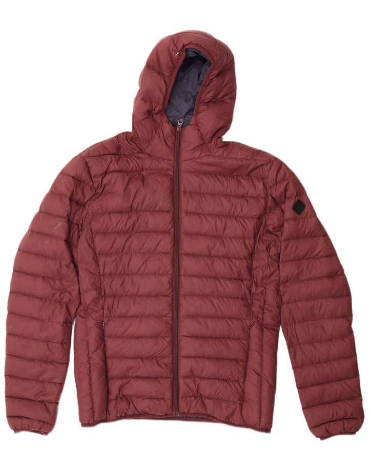 Schott Herre hættepolstret jakke UK 40 Large Burgundy Nylon