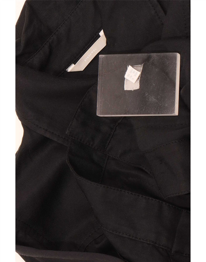 Stefanel Dame 3/4 ærmet Crop Bomber Jacket EU 38 Medium Sort