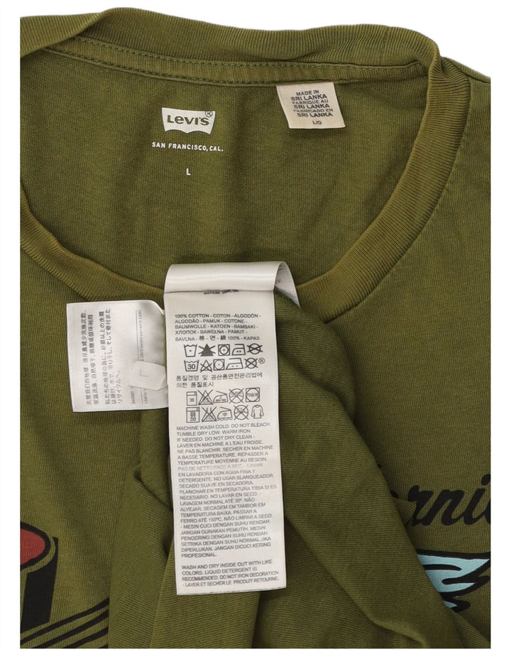 Levi's Herre grafisk T-shirt Top Stor grøn bomuld
