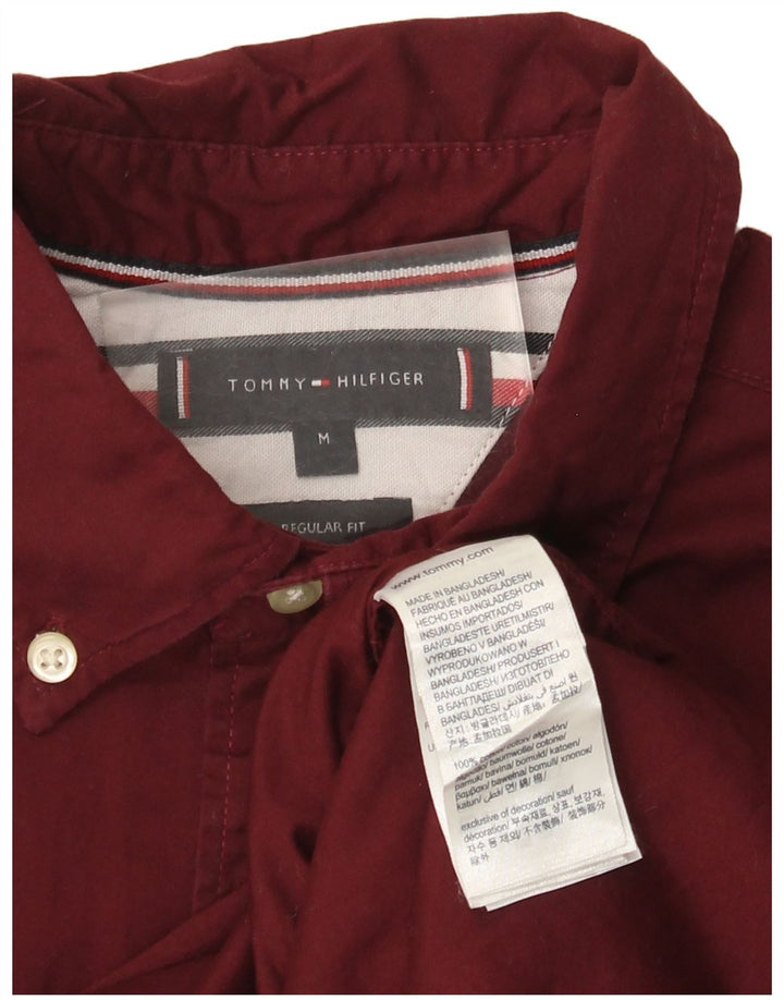 Tommy Hilfiger Herre Regular Fit skjorte Medium Bourgogne bomuld