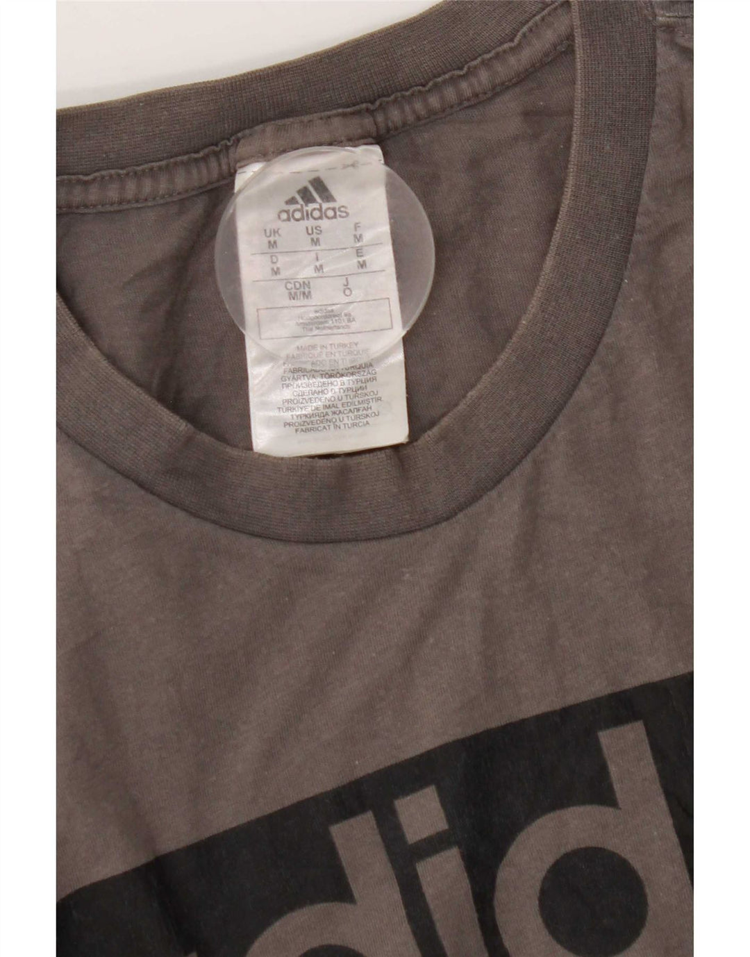 Adidas Herre grafisk T-shirt top mellemgrå bomuld