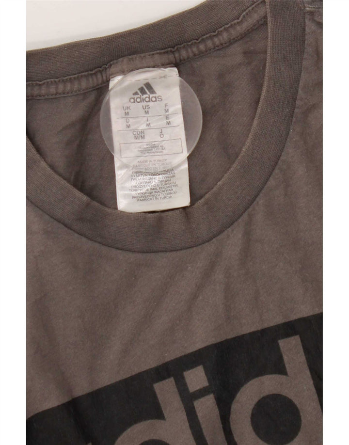 Adidas Herre grafisk T-shirt top mellemgrå bomuld