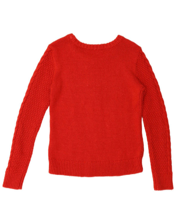 Hollister Dame Boat Neck Jumper Sweater UK 6 XS Rød Akryl