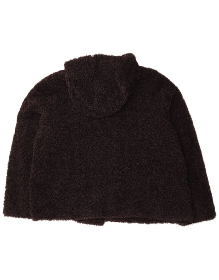 Marks & Spencer dame fleecejakke med hætte UK 22 3XL marineblå polyester