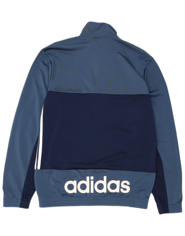Adidas Herre grafisk træningsdragt Topjakke UK 40/42 Medium Blue Colourblock