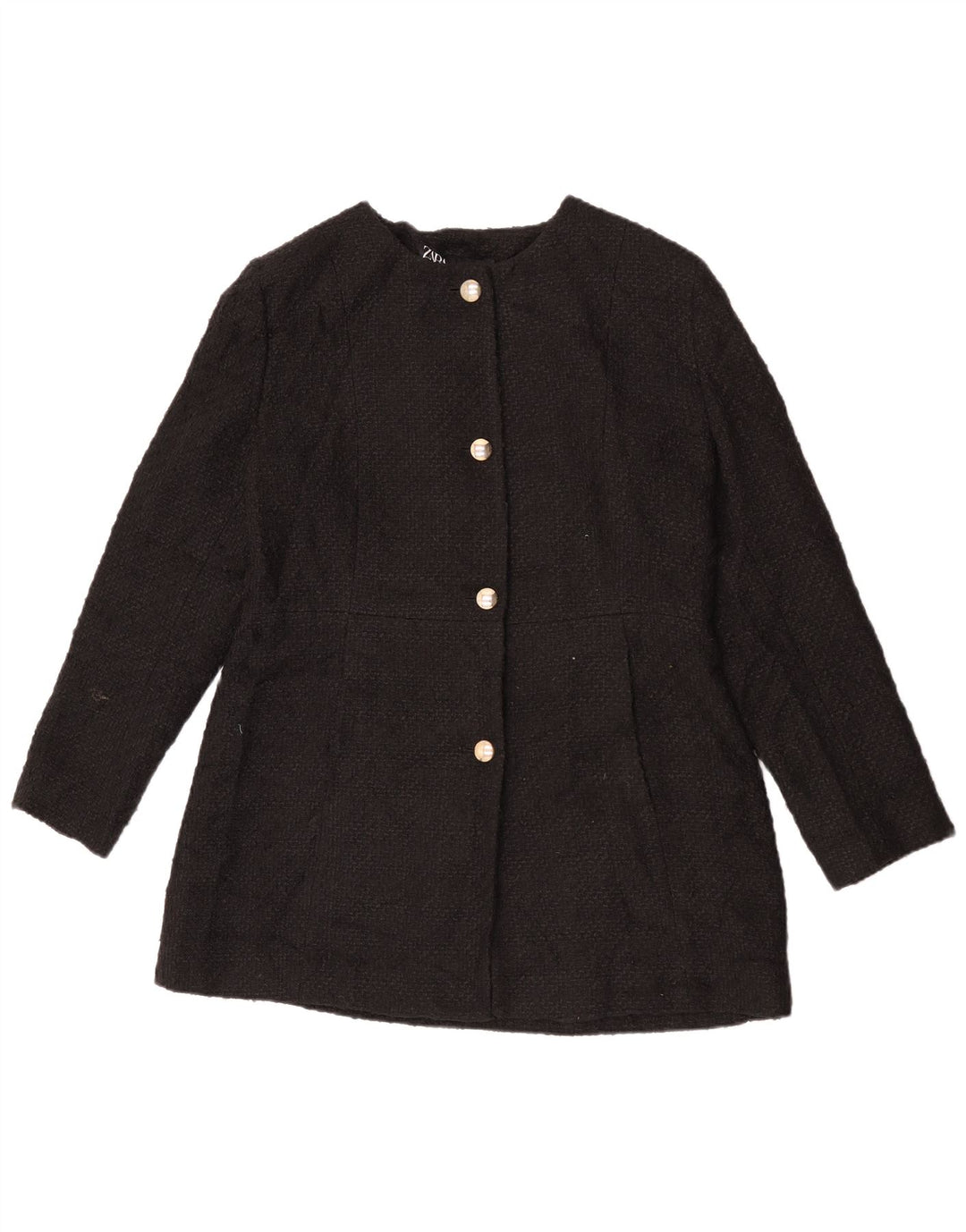 Zara Dame 4 Button Blazer Jacket UK 18 XL Sort