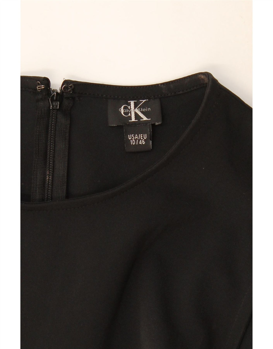 CALVIN KLEIN Dame Ærmeløs Skede Kjole US 10 Large Black
