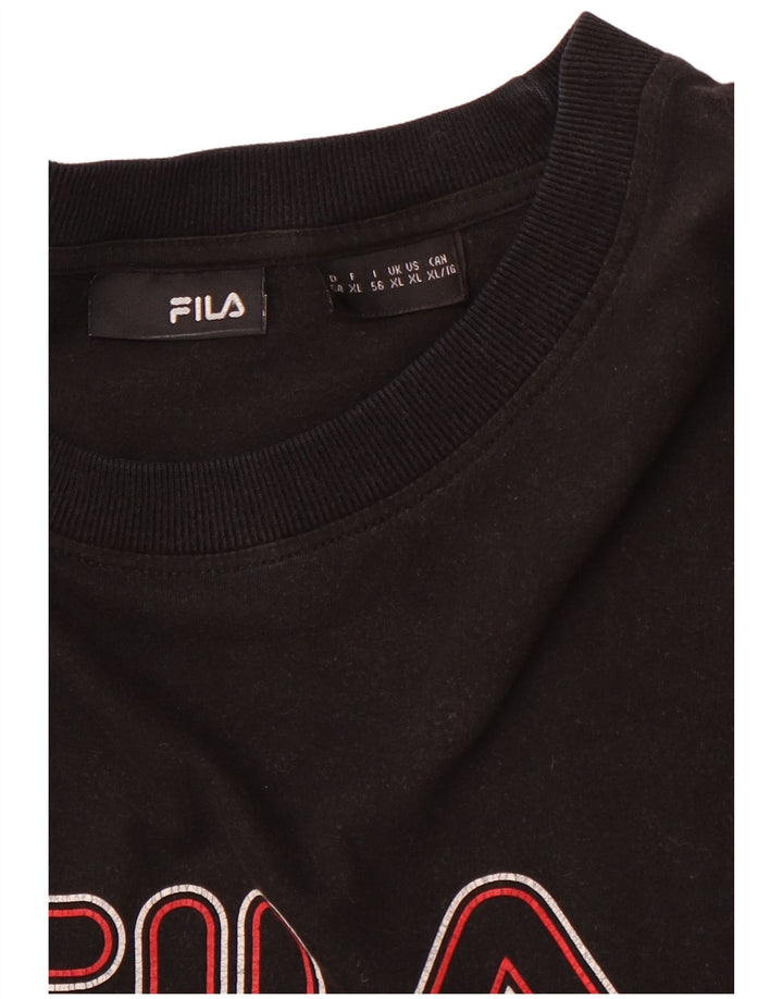 FILA Herre Grafisk T-Shirt Top XL Sort