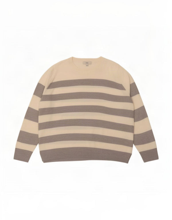 Marks & Spencer Dame Boat Neck Jumper Sweater UK 22 3XL Gråstribet