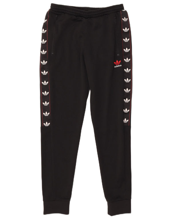 Adidas Mens Graphic Tracksuit Trousers Joggers Small  Black Polyester