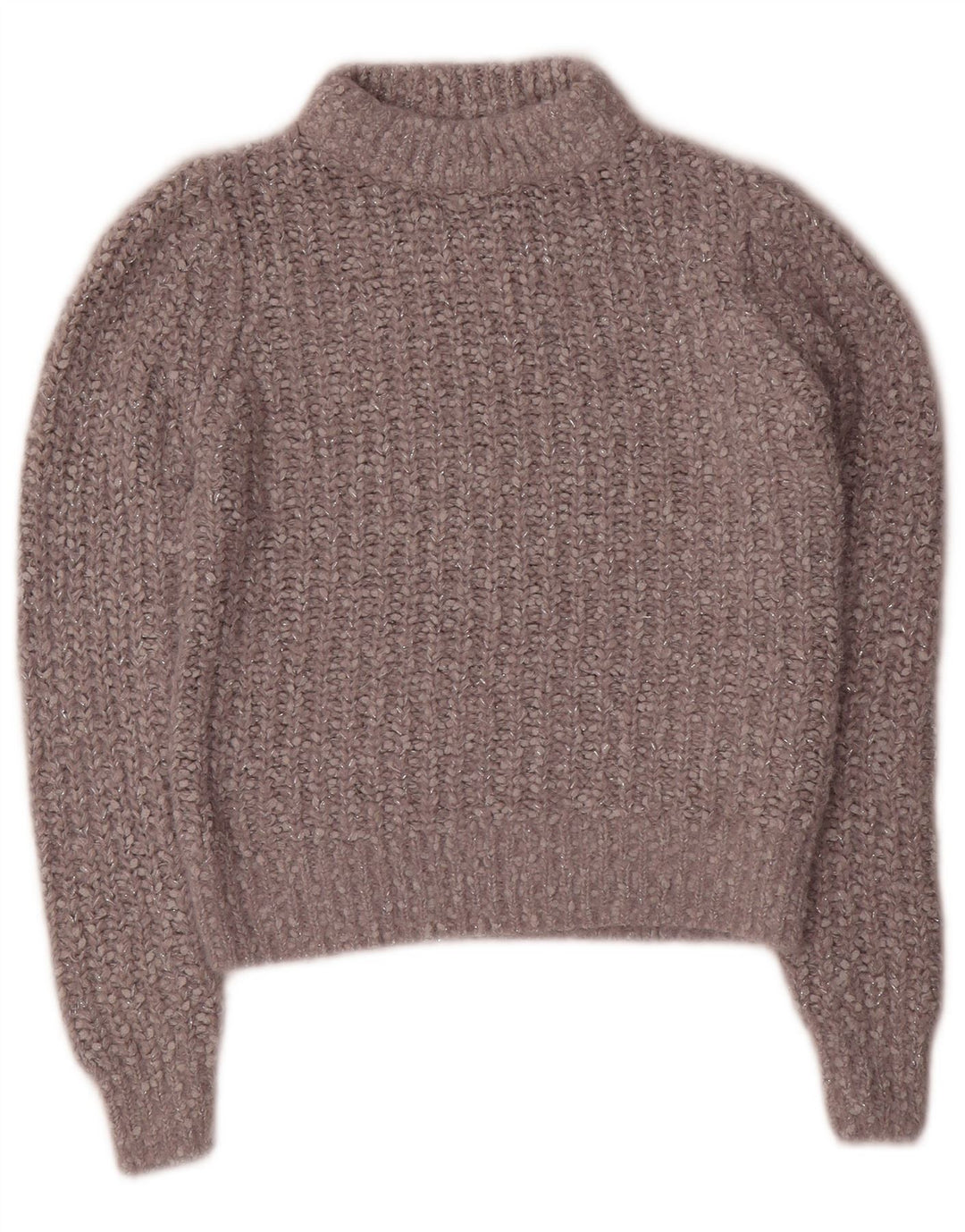 Marks & Spencer Dame Crop Turtle Neck Jumper Sweater UK 6 XS Grå
