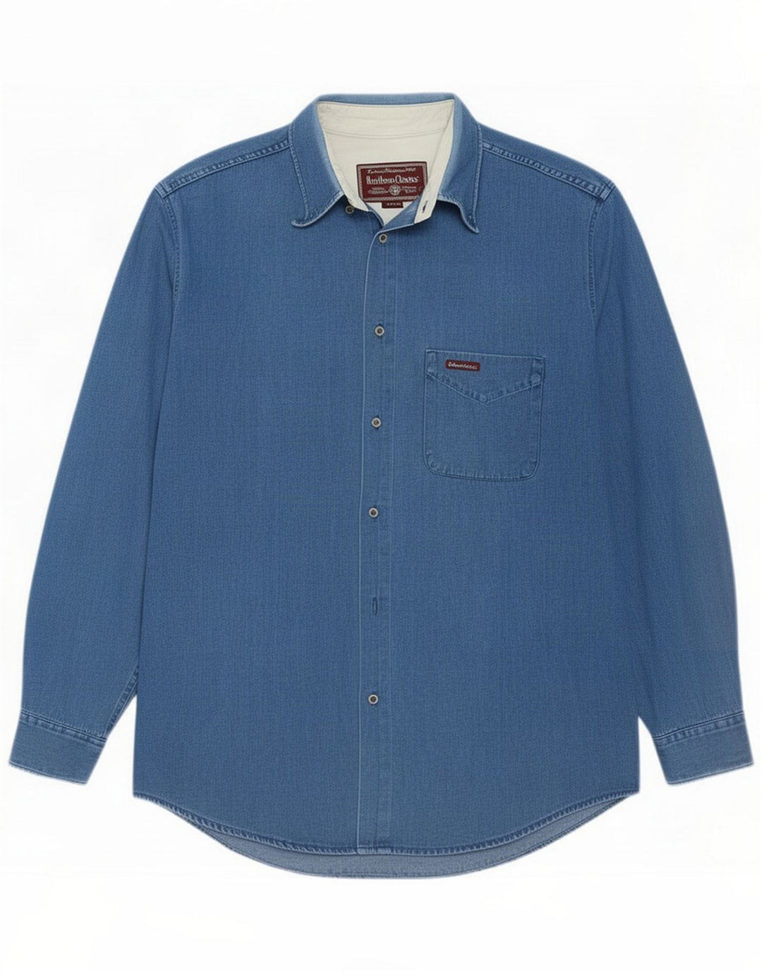 Marlboro Classics Denimskjorte til mænd XL Blå Bomuld