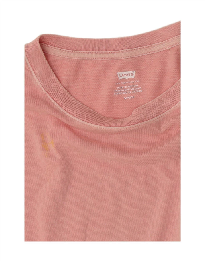 Levi's Dame Oversized grafisk T-shirt Top UK 10 Small Pink
